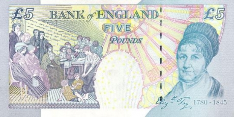 Элизабет Фрай - будет изображена на 5 фунтовых купюрах до 2016 года