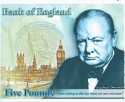 Уинстон Черчилль на новой купюре номиналом в 5 фунтов